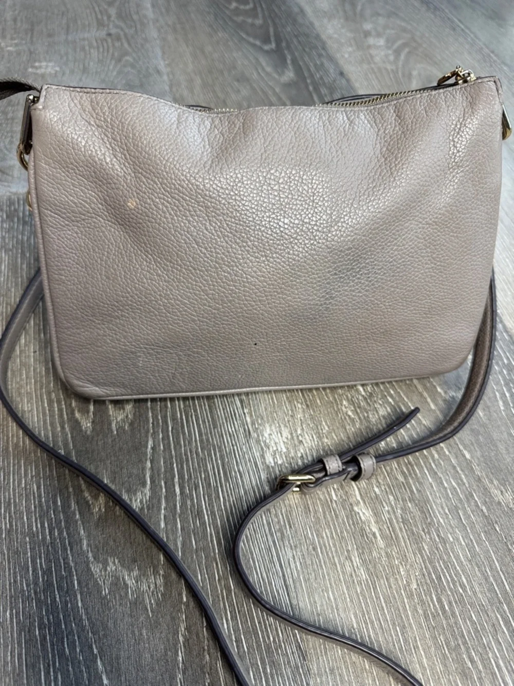 kate spade Pebbled Leather Crossbody - Taupe Gray